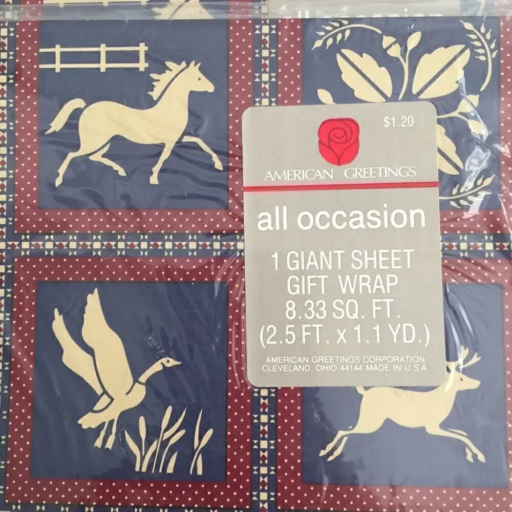 Vintage Forget Me Not American Greetings All Occasion Giant Sheet Gift Wrap